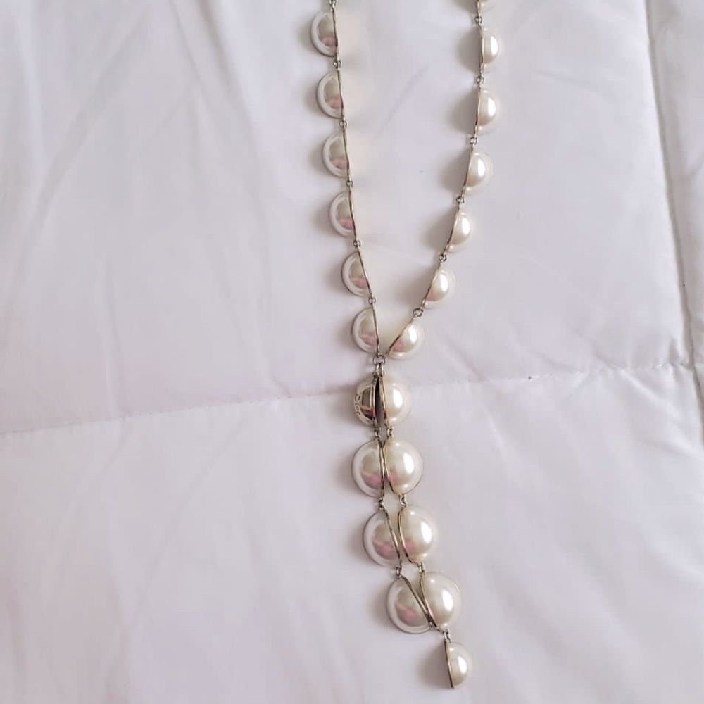 Christian Dior Infinite Lariat Pearl accent necklace